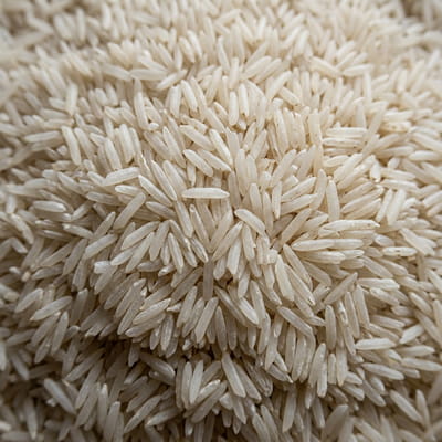 Long-grain steam basmati rice with exceptional aroma.