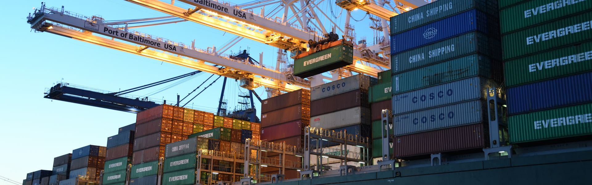 AB Export global logistics and shipping network featuring cargo containers and port cranes