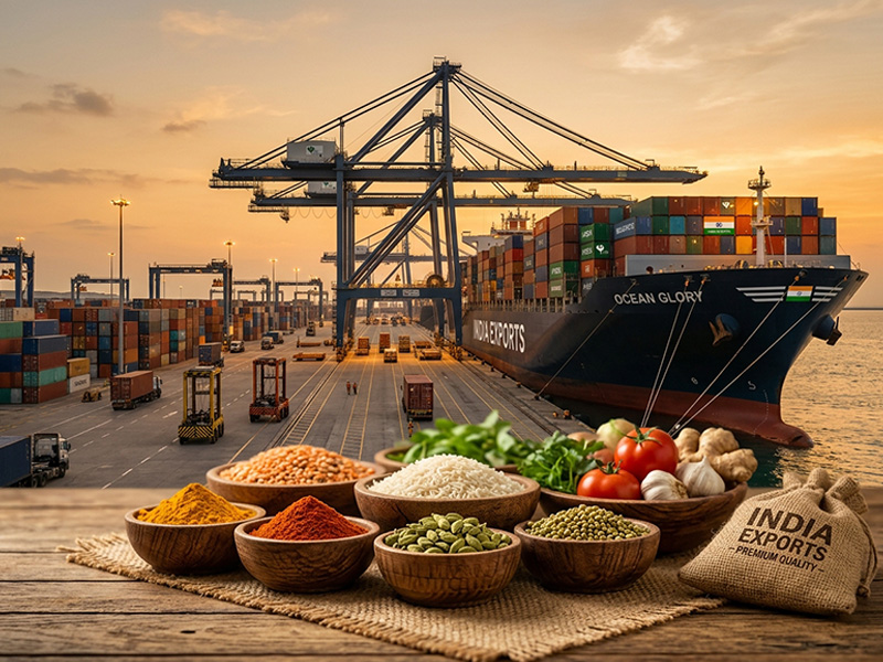 High-quality Indian food and agricultural exports backed by reliable international shipping.