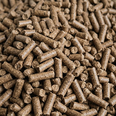 Complete balanced nutrition pellets for dairy cattle.