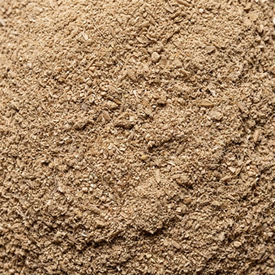 Nutritious de-oiled rice bran for cattle feed blends.