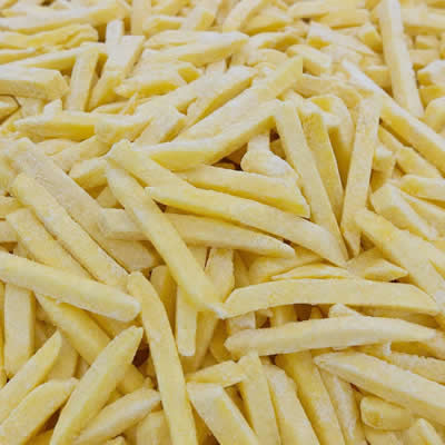 Export-grade raw frozen french fries for food service