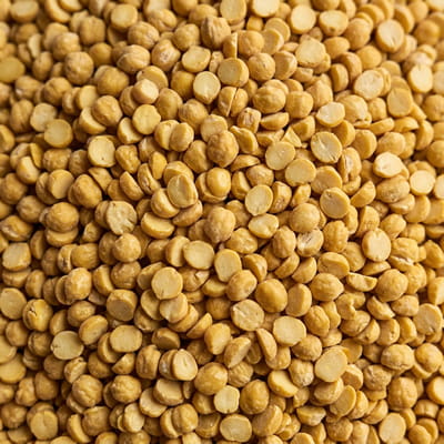 Split chickpeas used in traditional Indian recipes and snacks.